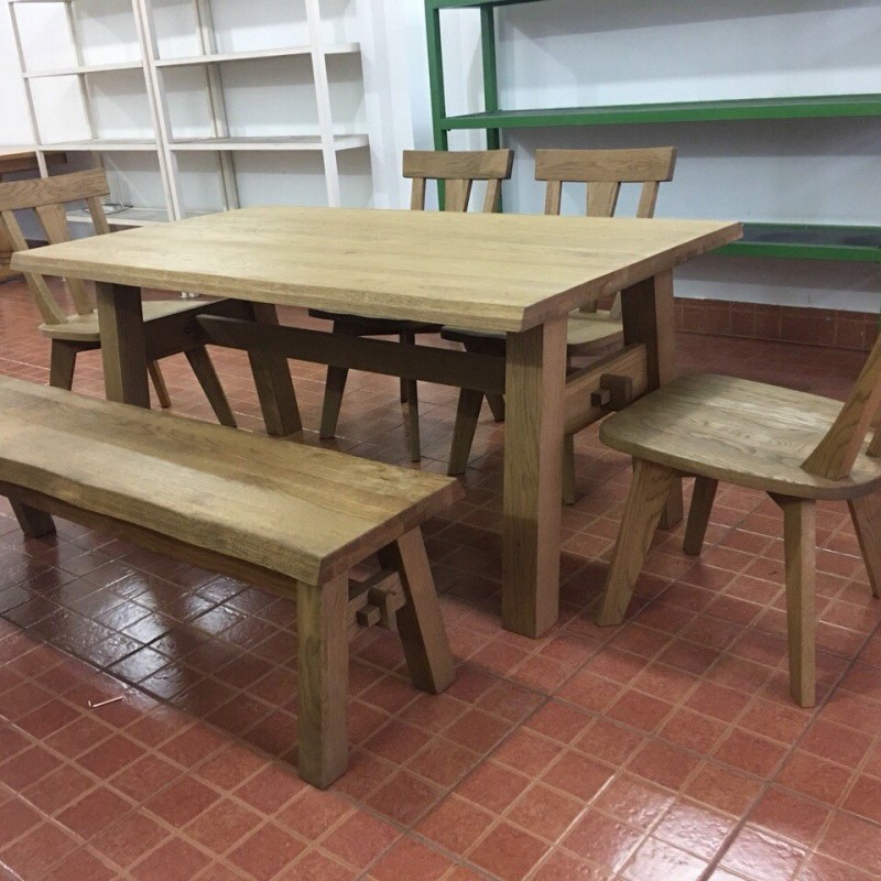 Bộ bàn ăn gỗ Sồi Oak Solid GTN - AP 027