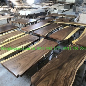 Mua bàn gỗ nguyên tấm chân sắt chất lượng, giá tốt
